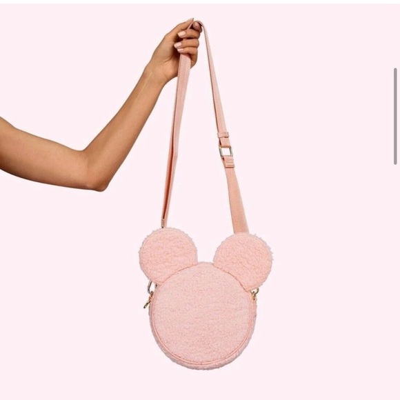 NWT Stoney Clover Lane Mickey Mouse Pink Crossbody Bag Sherpa Disney - Picture 4 of 10